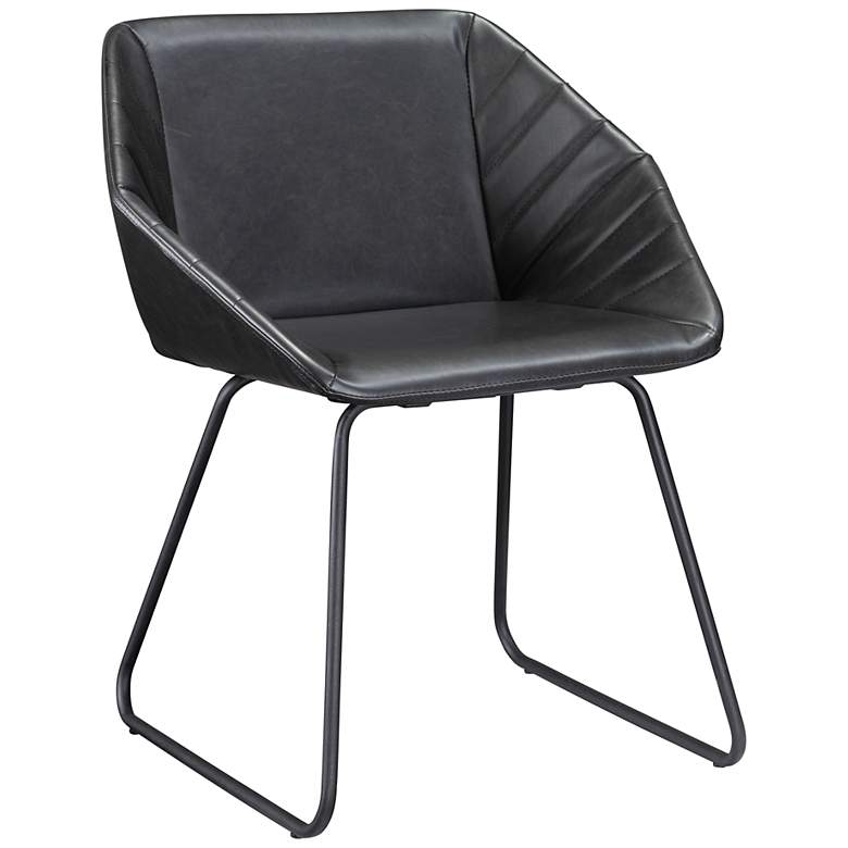 Image 1 Zuo Miguel Black Faux Leather Dining Chair