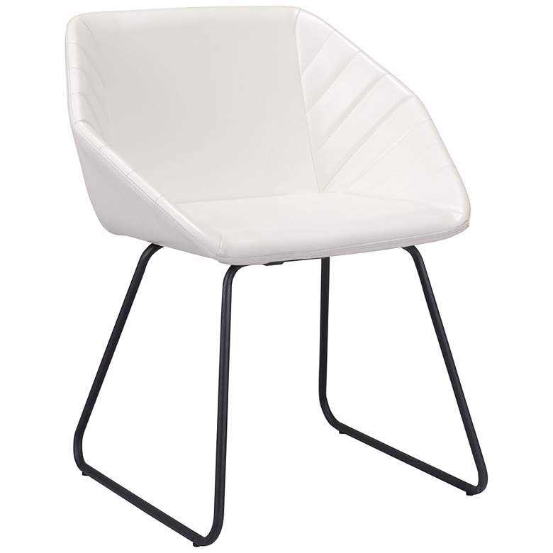 Image 1 Zuo Miguel White Faux Leather Dining Chair