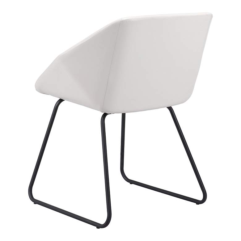 Image 5 Zuo Miguel White Faux Leather Dining Chair more views
