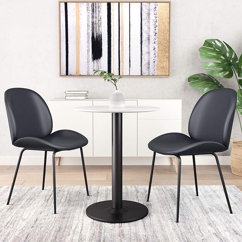 Image 1 Zuo Miles Black Velvet Fabric Dining Chairs Set of 2
