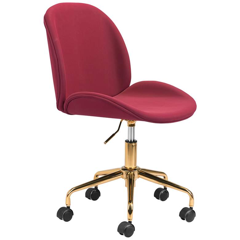 Image 1 Zuo Miles Red Adjustable Swivel Modern Office Chair