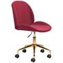 Zuo Miles Red Adjustable Swivel Modern Office Chair