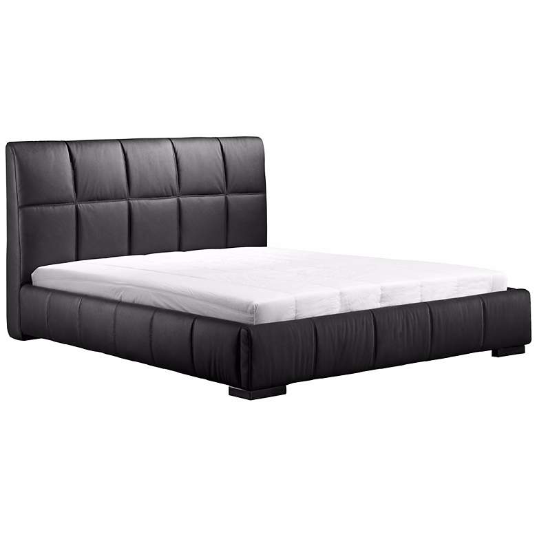 Image 1 Zuo Modern Amelie Black Upholstered Platform Bed (Queen)