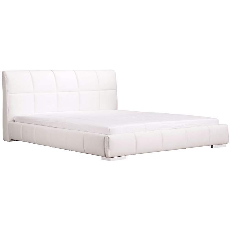 Image 1 Zuo Modern Amelie White Upholstered Platform Bed (King)