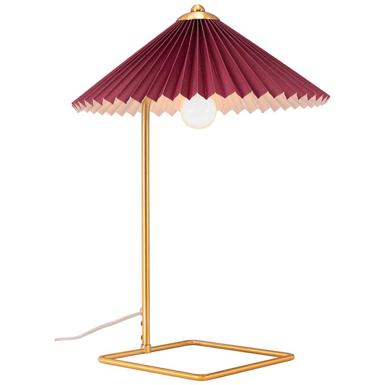 Image 1 Zuo Modern Charo 19" High Red and Gold Modern Luxe Table Lamp