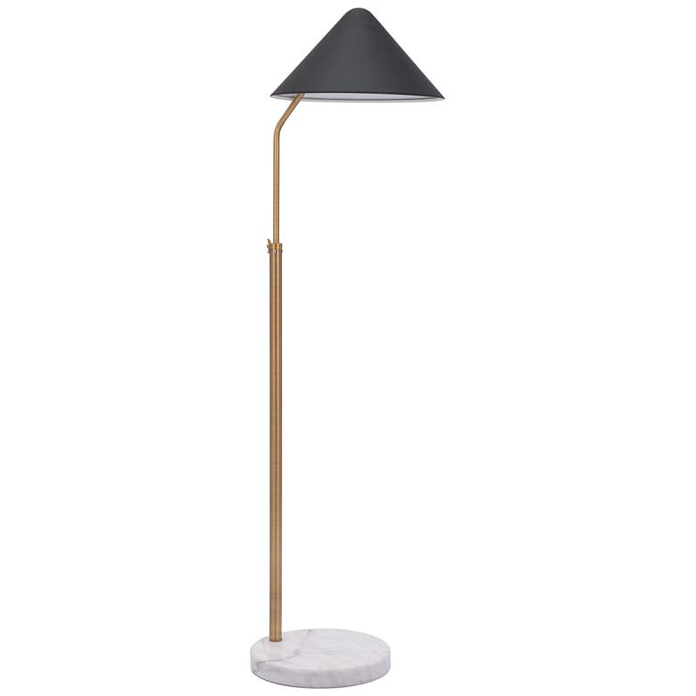 Image 1 Zuo Modern Pike 67 3/4 inch Black Cone Modern Floor Lamp