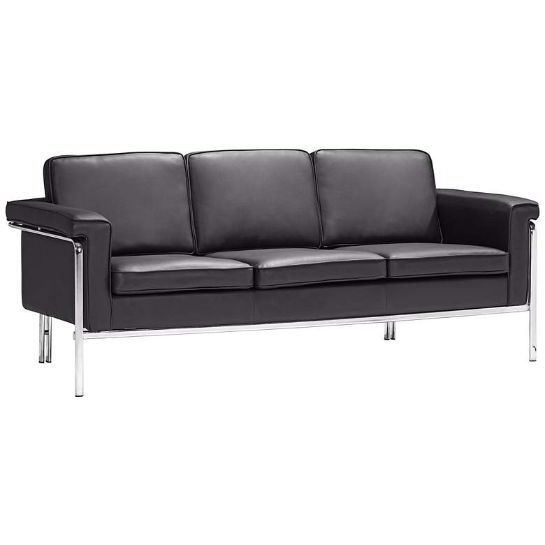 Image 1 Zuo Modern Singular 76 inch Wide Black Leatherette Sofa