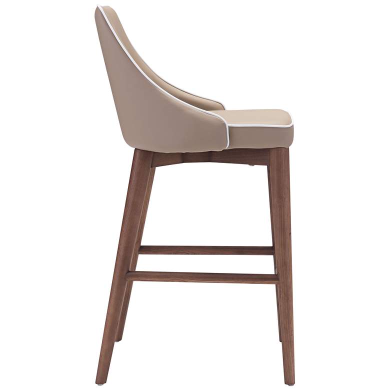 Image 2 Zuo Moor 26" Beige Leatherette Metal Counter Chair more views