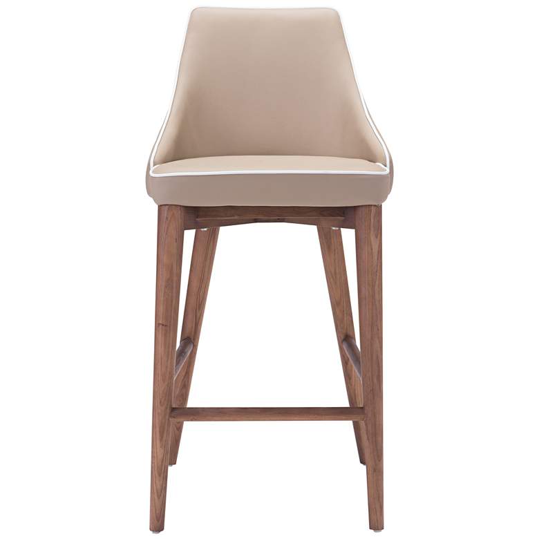 Image 3 Zuo Moor 26" Beige Leatherette Metal Counter Chair more views