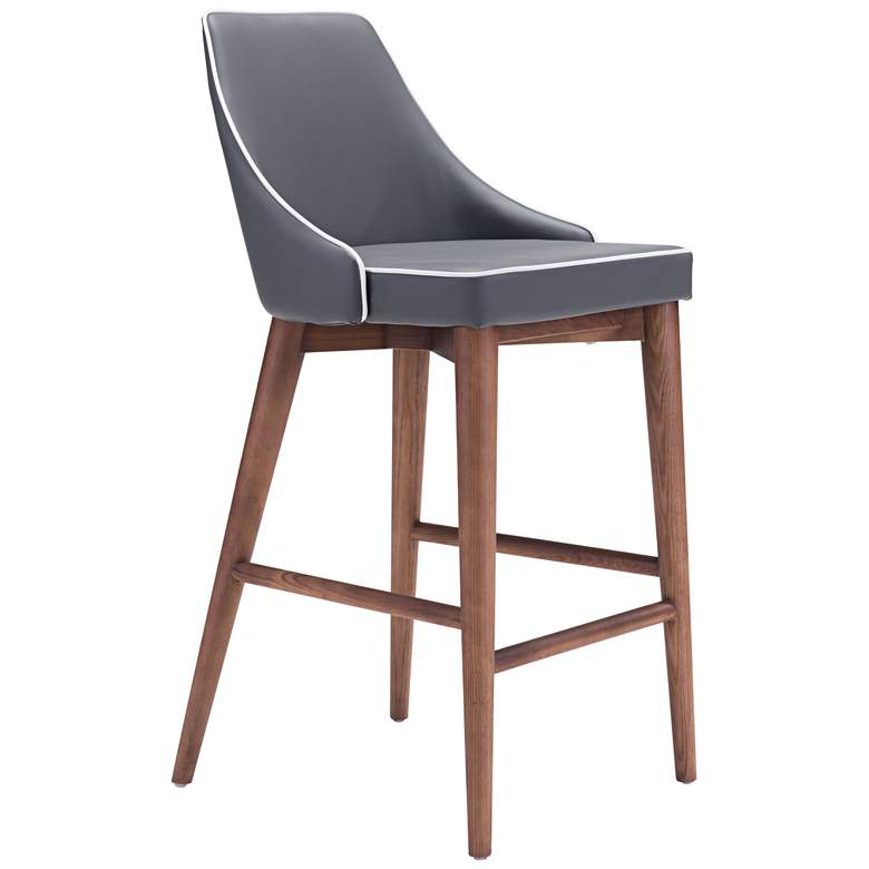 Image 1 Zuo Moor 26 inch Dark Gray Leatherette Metal Counter Chair