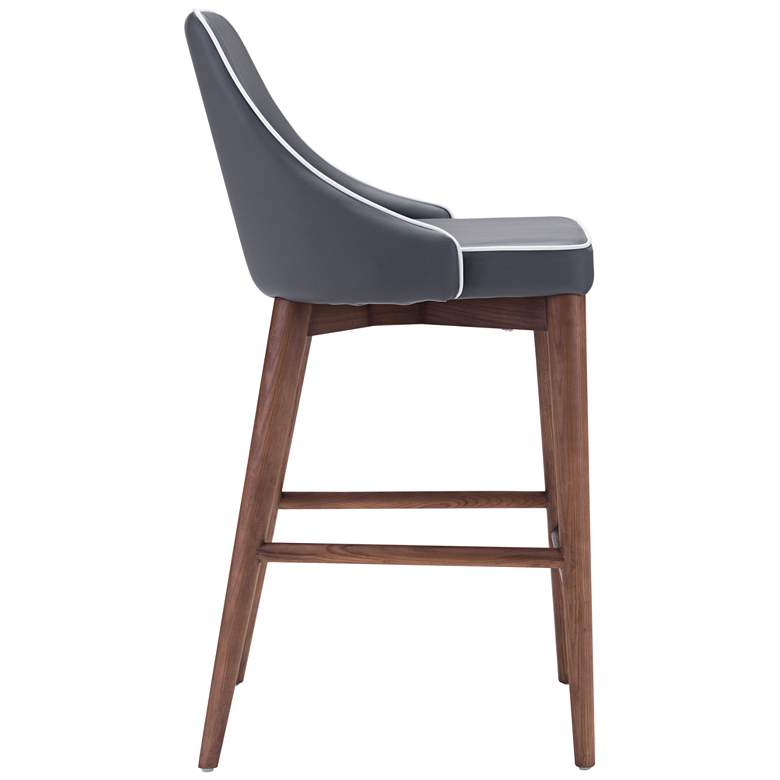 Image 2 Zuo Moor 26" Dark Gray Leatherette Metal Counter Chair more views