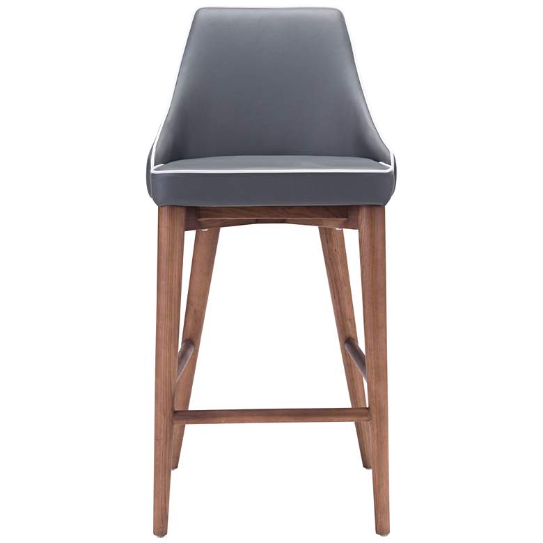 Image 3 Zuo Moor 26" Dark Gray Leatherette Metal Counter Chair more views