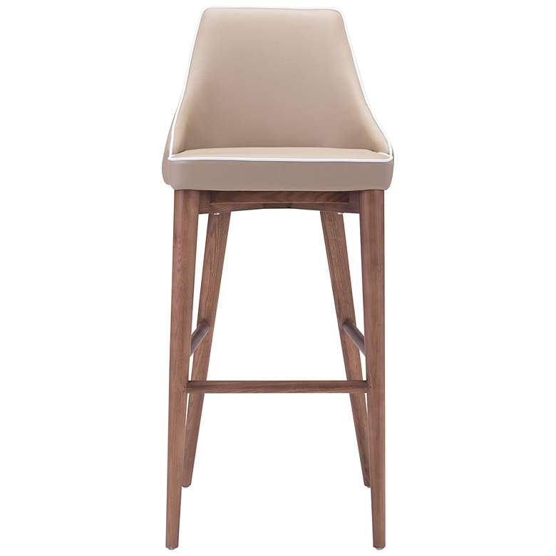 Image 5 Zuo Moor 30" Beige Faux Leather Wing Back Modern Bar Stool more views