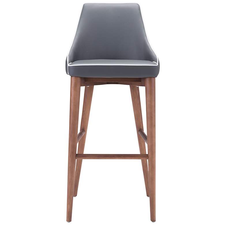 Image 6 Zuo Moor 30" Dark Gray Faux Leather Wing Back Modern Bar Stool more views