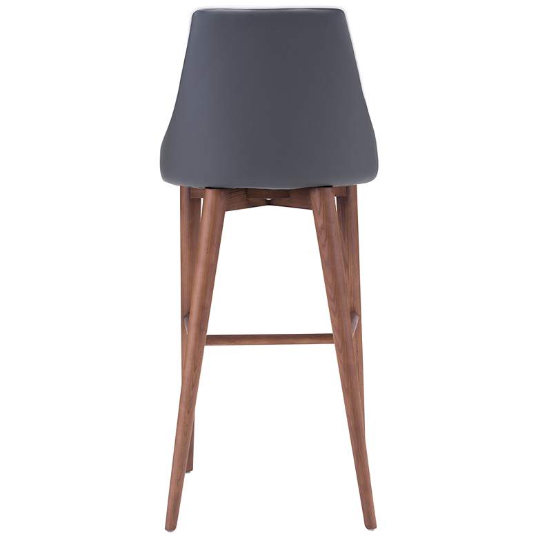 Image 7 Zuo Moor 30" Dark Gray Faux Leather Wing Back Modern Bar Stool more views