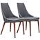 Zuo Moor Dark Gray Faux Leather Modern Dining Chairs Set of 2