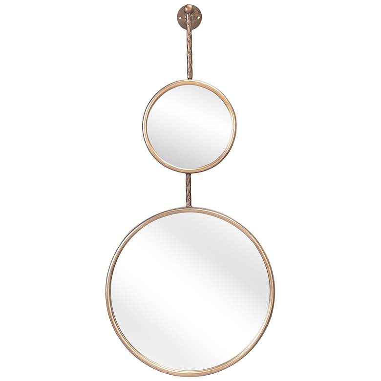 Image 2 Zuo Mott Gold 16" x 35" Round Decorative Wall Mirror