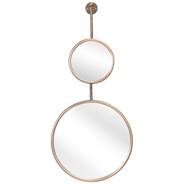 Image 2 Zuo Mott Gold 16 inch x 35 inch Round Decorative Wall Mirror