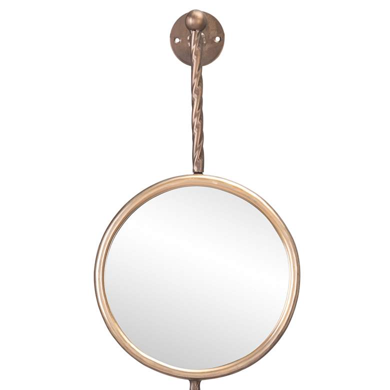 Image 3 Zuo Mott Gold 16 inch x 35 inch Round Decorative Wall Mirror more views