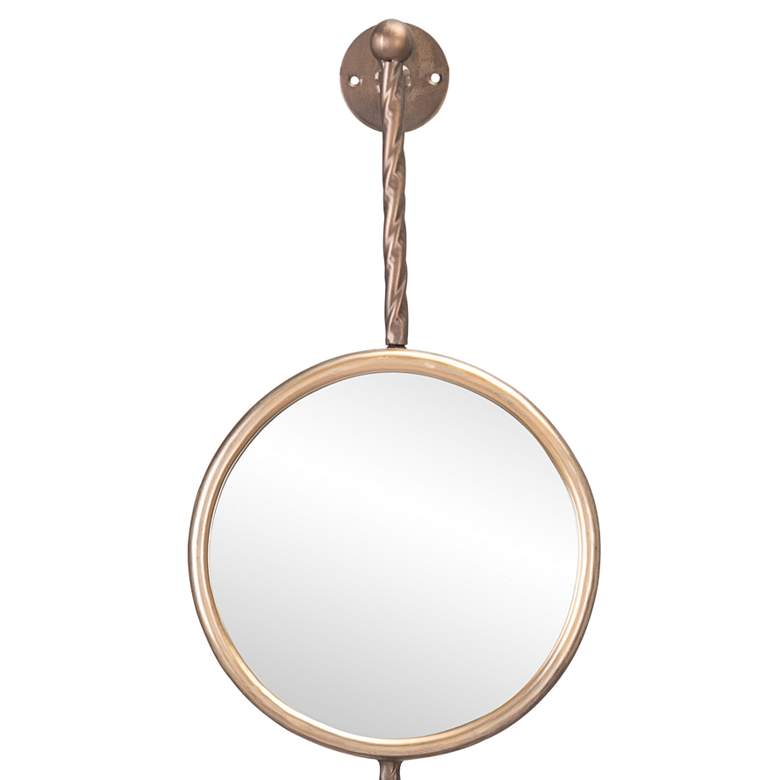 Image 3 Zuo Mott Gold 16" x 35" Round Decorative Wall Mirror more views