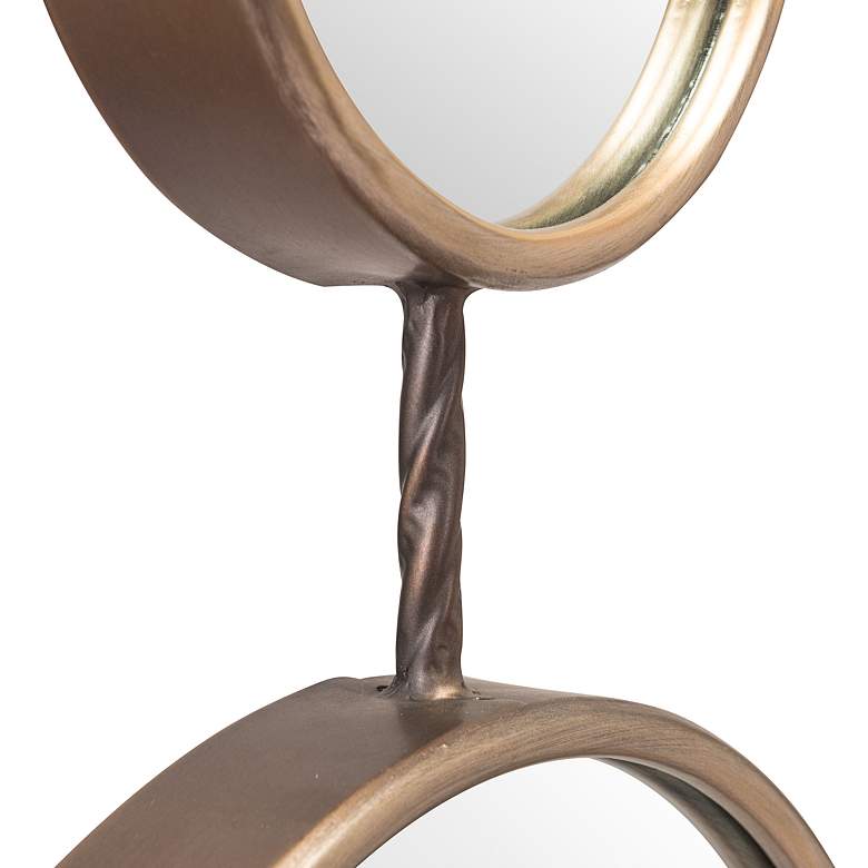 Image 4 Zuo Mott Gold 16 inch x 35 inch Round Decorative Wall Mirror more views