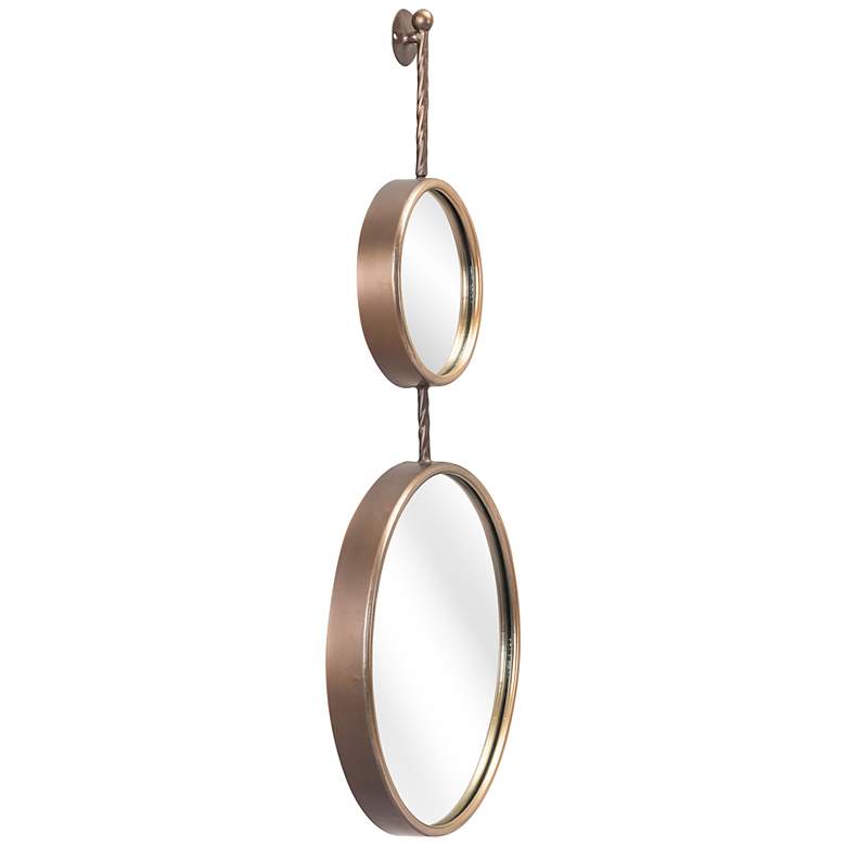 Image 6 Zuo Mott Gold 16 inch x 35 inch Round Decorative Wall Mirror more views