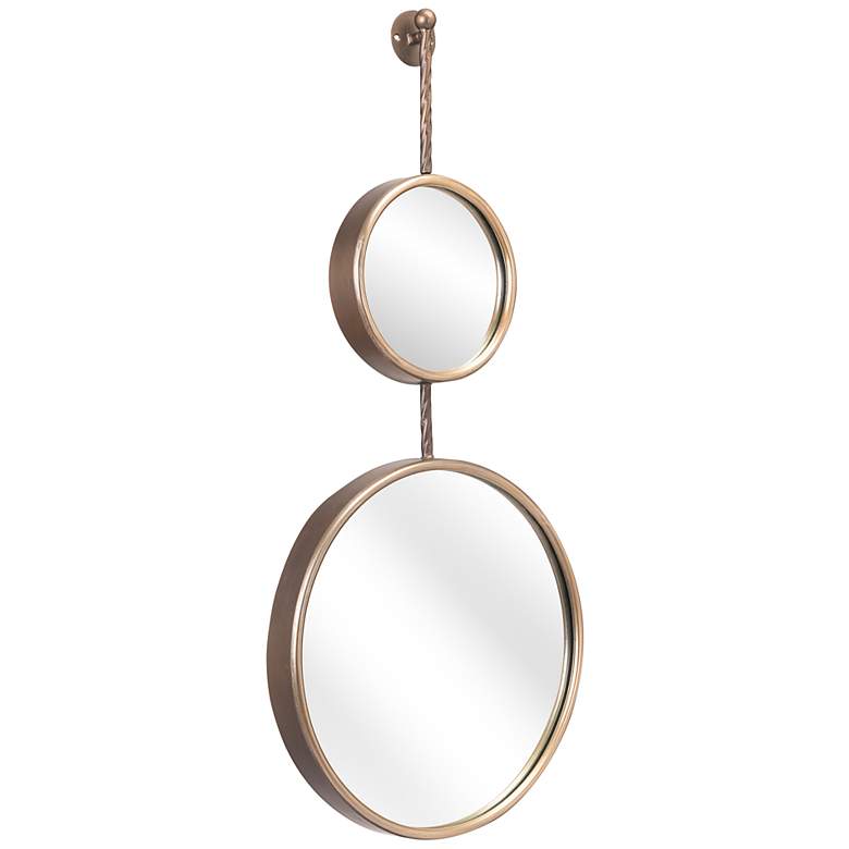 Image 7 Zuo Mott Gold 16 inch x 35 inch Round Decorative Wall Mirror more views