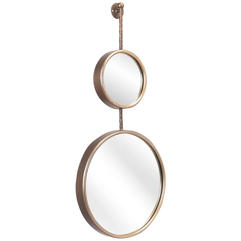 Image 7 Zuo Mott Gold 16" x 35" Round Decorative Wall Mirror more views