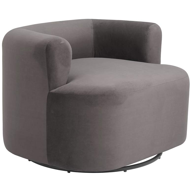Image 1 Zuo Mugav 35" Wide Gray Fabric Modern Swivel Chair