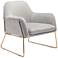 Zuo Nadir Gray Fabric and Gold Steel Armchair