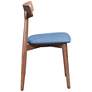 Zuo Newman Blue Fabric and Walnut Dining Chairs Set of 2 in scene