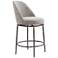 Zuo Nordhavn 24 1/2" Gray Fabric Swivel Counter Stool