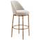 Zuo Nordhavn 31 1/2" Beige Fabric Swivel Bar Stool