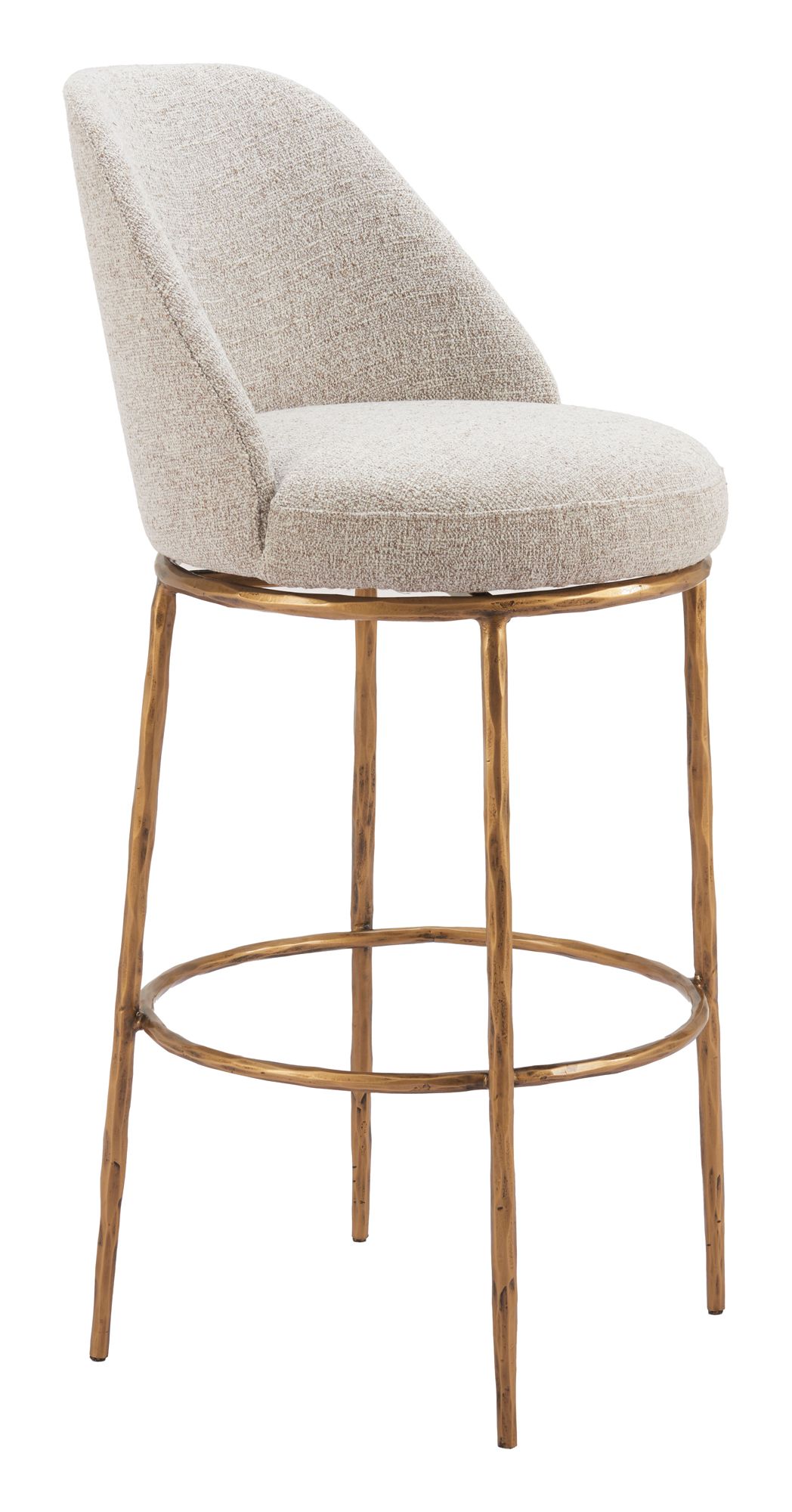Image 2 Zuo Nordhavn 31 1/2" Beige Fabric Swivel Bar Stool more views