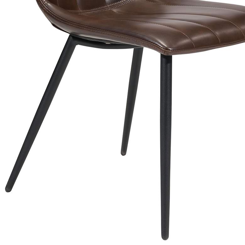 Image 3 Zuo Norwich Brown Faux Leather Modern Dining Chairs Set of 2 more views