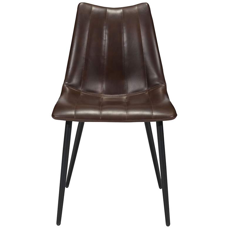 Image 5 Zuo Norwich Brown Faux Leather Modern Dining Chairs Set of 2 more views