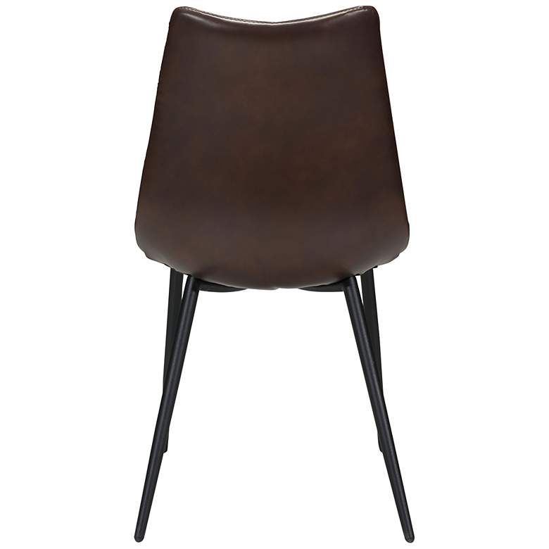 Image 6 Zuo Norwich Brown Faux Leather Modern Dining Chairs Set of 2 more views