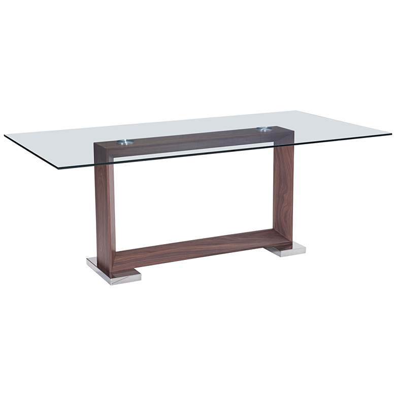 Image 1 Zuo Oasis 78 3/4" Wide Walnut Stainless Steel Dining Table