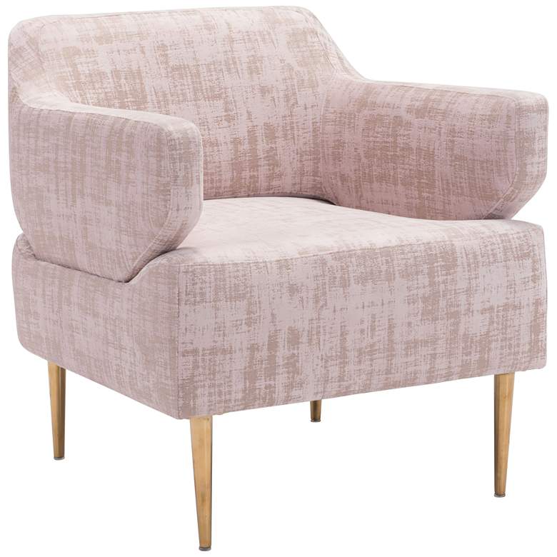 Image 1 Zuo Oasis Pink Velvet Armchair