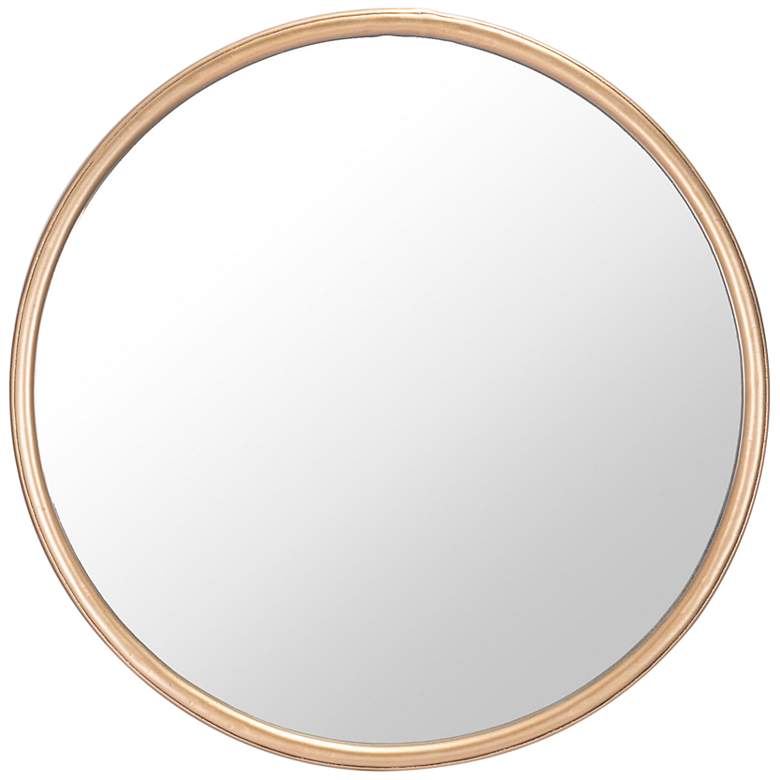 Image 1 Zuo Ogee Gold 12" Round Small Wall Mirror