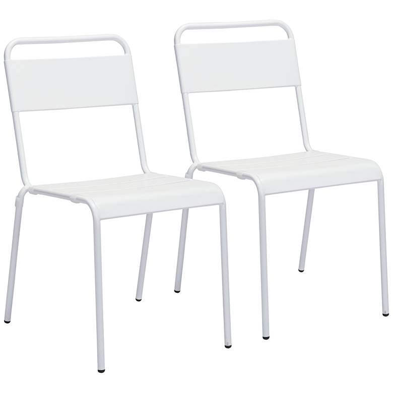 Image 1 Zuo Oh White Outdoor Dining Chair Set of 2