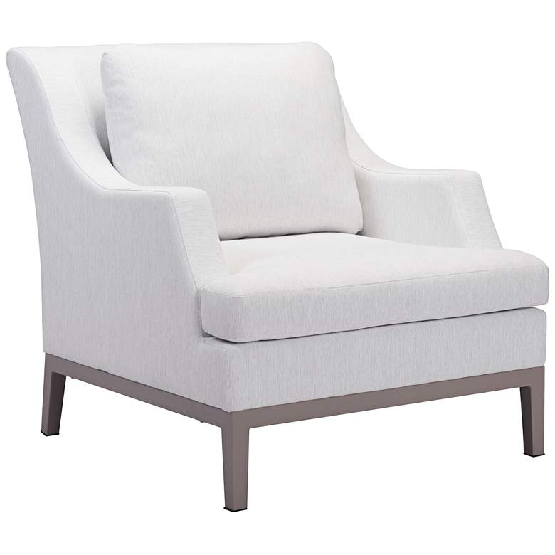 Image 1 Zuo Ojai Champagne White Fabric Outdoor Armchair