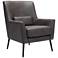 Zuo Ontario Vintage Black Fabric Accent Chair