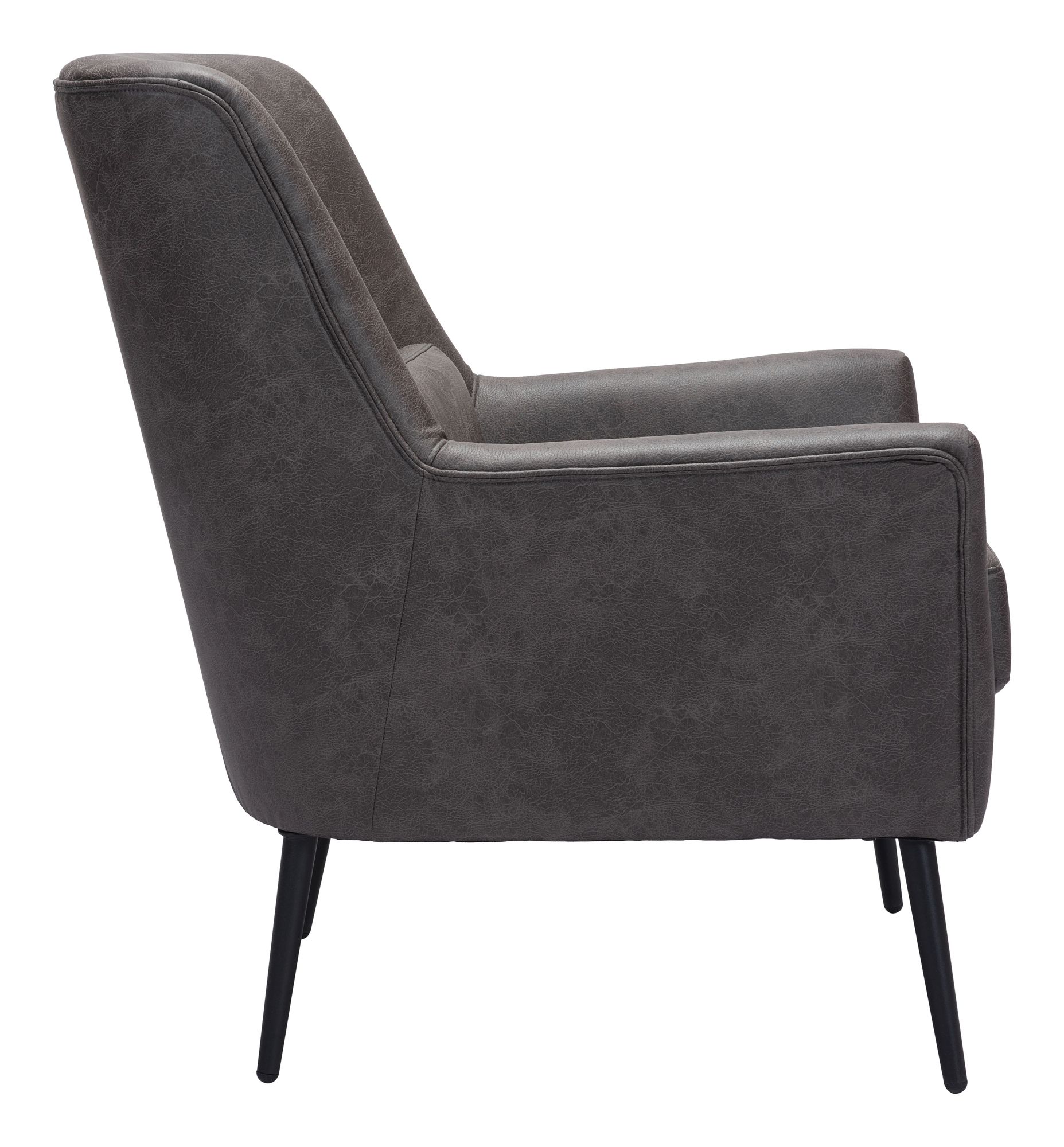 Image 5 Zuo Ontario Vintage Black Fabric Accent Chair more views
