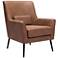 Zuo Ontario Vintage Brown Fabric Accent Chair