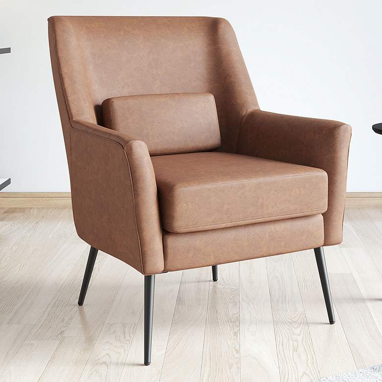 Image 2 Zuo Ontario Vintage Brown Fabric Accent Chair