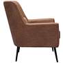Zuo Ontario Vintage Brown Fabric Accent Chair in scene