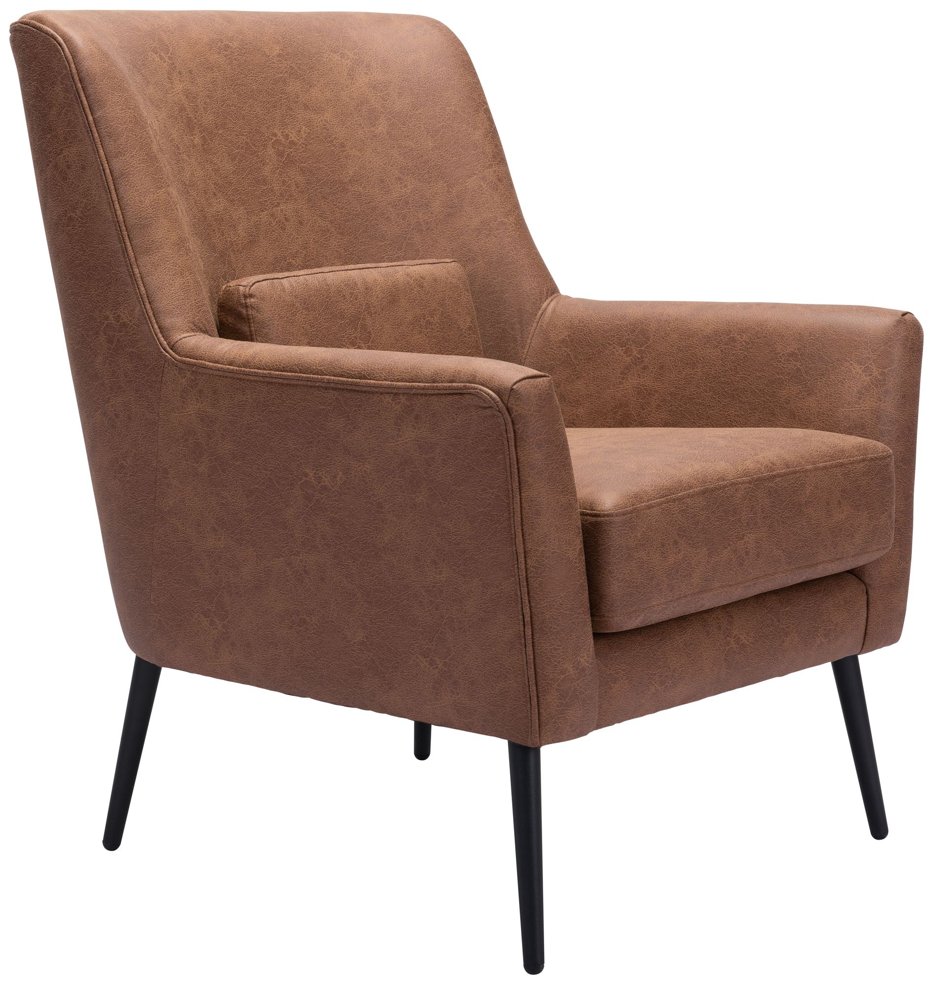 Zuo Ontario Vintage Brown Fabric Accent Chair in scene