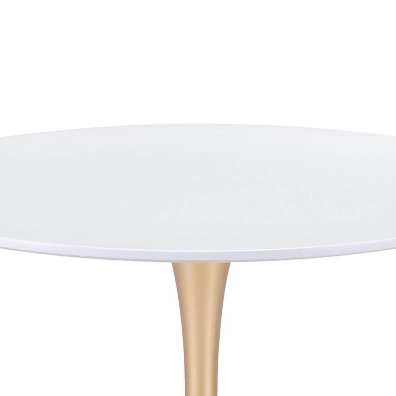 Image 2 Zuo Opus 35 1/2" Wide White and Gold Round Dining Table more views