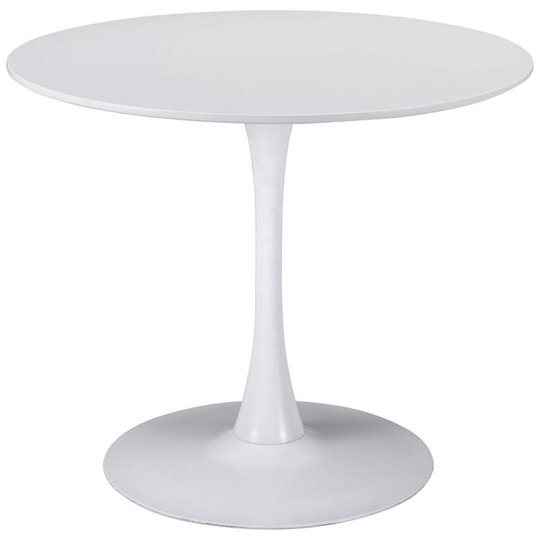 Image 1 Zuo Opus 35 1/2 inch Wide White Round Dining Table